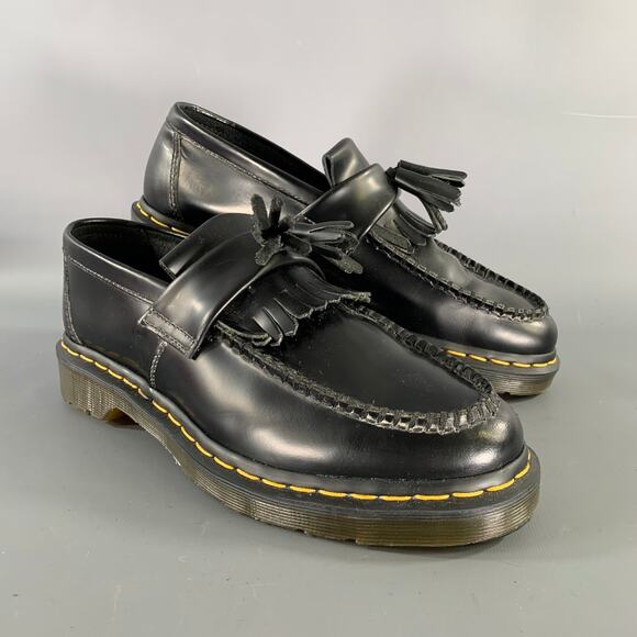 DR. MARTENS Size 9 Black Leather Eyelash & Tassel Loafers main image 4